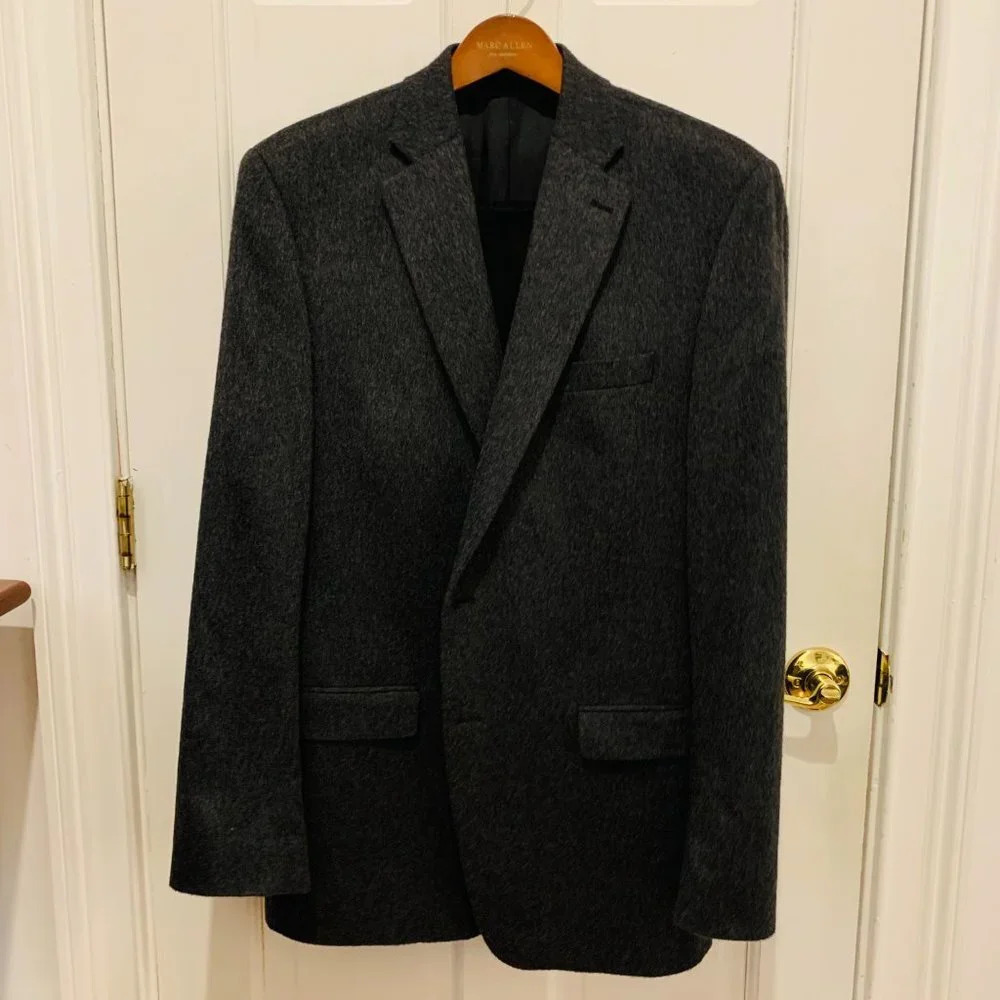Neiman Marcus 100% Cashmere Suit Blazer Sport Coat Jacket Size 44 Long